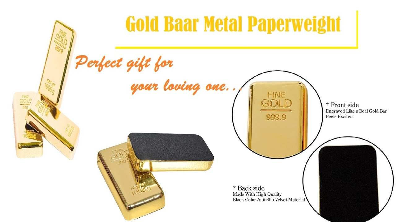 Gold Baar Metal Paperweight | Perfect Gift for your loving one