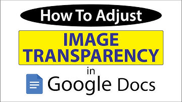 How To Adjust An Images Transparency In Google Docs | PC | 👍