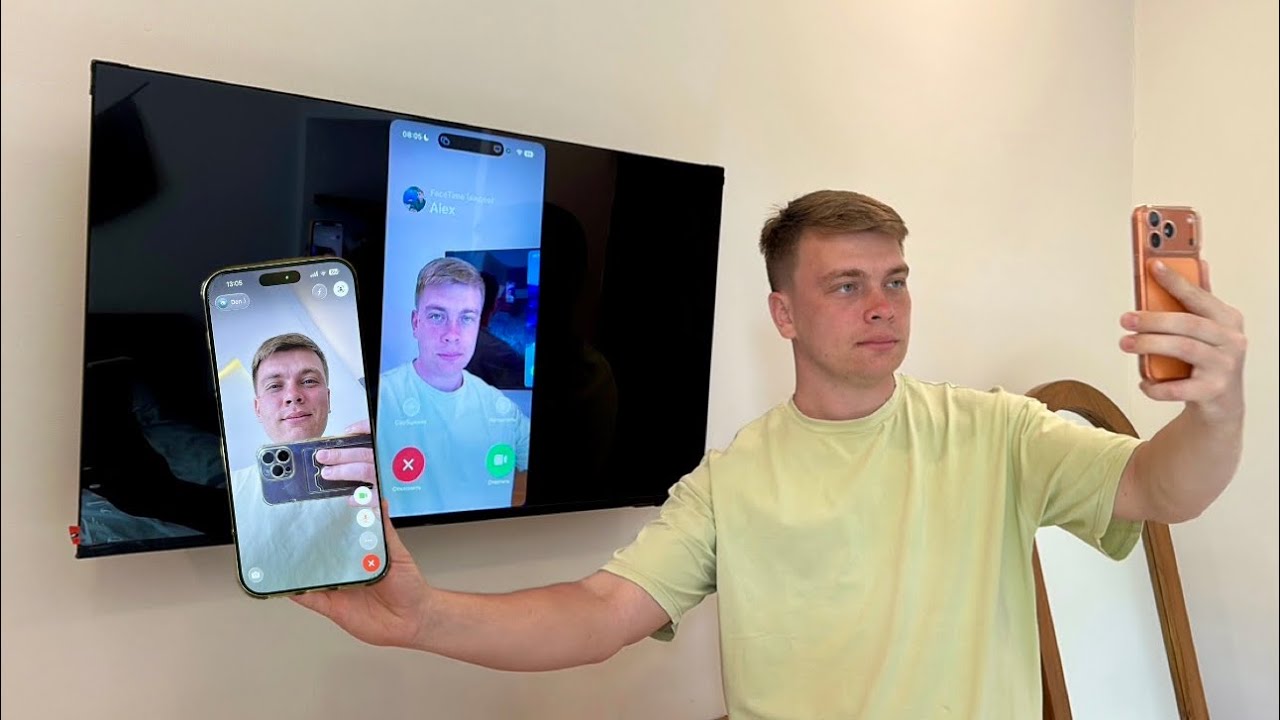 Smart View to tv Samsung Cristal FaceTime Video iPhone 17 pro max incoming Call