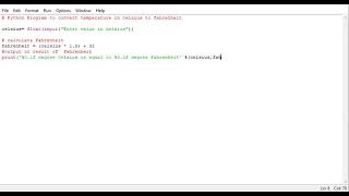 Python Program to convert temperature in celsius to fahrenheit