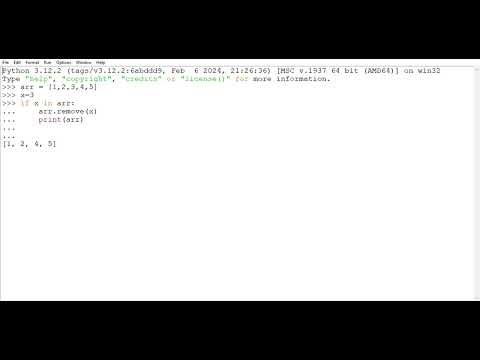 Python program : WAP in array to remove elements from array 
