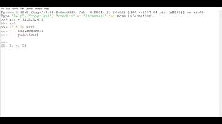 Python program : WAP in array to remove elements from array 