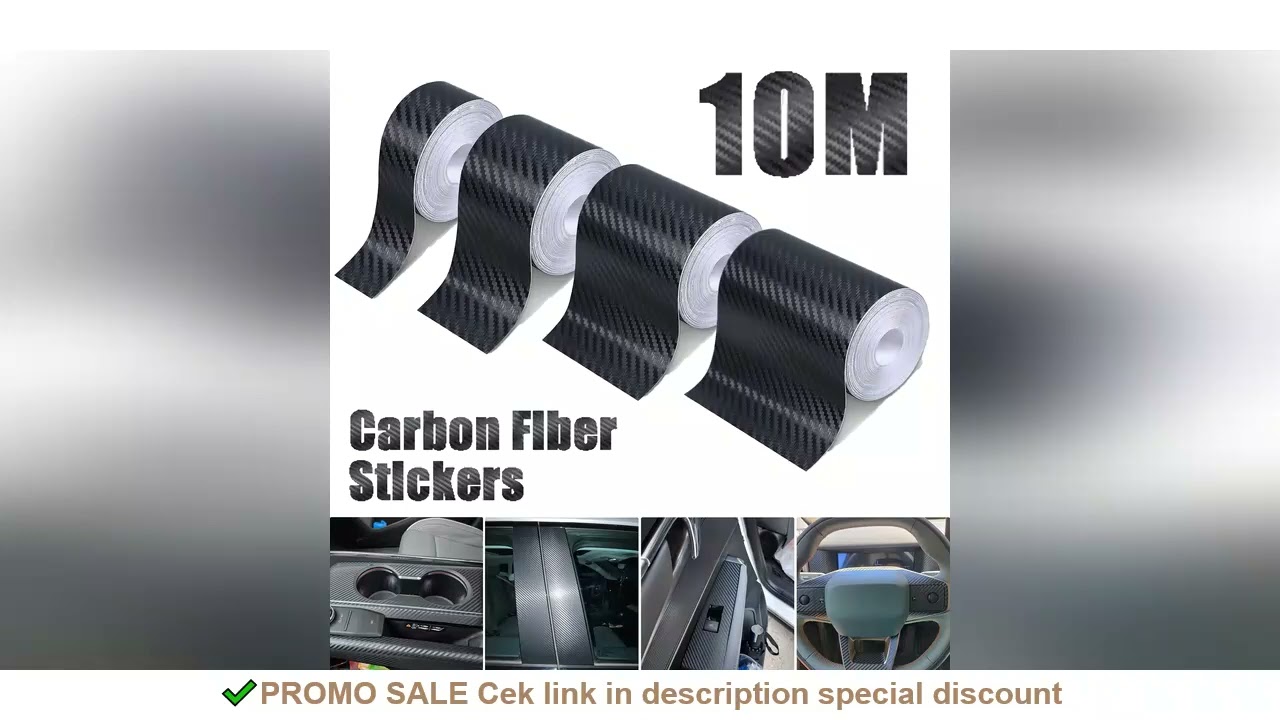 Carbon Fiber Automotive Adhesive Tape Roll Matte Black Protective Car Film Self-Adhesive Film 3D Vin