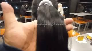 Finally I found a woman with super thick hair #hairplay #outdoors #public #couple