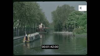 Narrowboat on The Thames, 1950s, 1960s London, 35mm