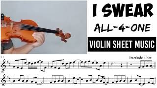 Free Sheet || I Swear - All4One || Violin Sheet Music
