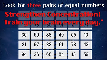 Find 3 pairs of equal numbers #22#brain #puzzle #dementia #quiz #mathstricks #mathematics #