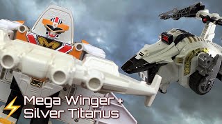 Deluxe Mega Winger and Silver Titanus Ultrazord 1998 toy review (Power Rangers in Space Season 6)