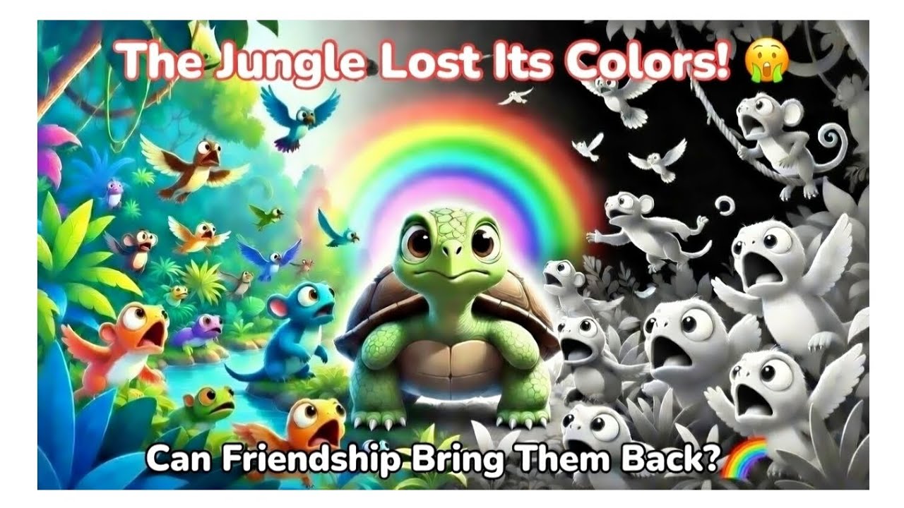 “The Jungle Lost Its Colors! | 😱Can Friendship Bring Them Back?🌈 | Kids Animal Story 