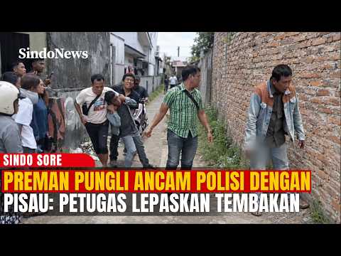 VIRAL PREMAN PUNGLI ACUNGKAN PISAU KE POLISI! Petugas Lepaskan Tembakan | Sindo Sore | 14/09