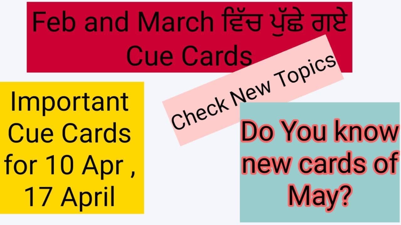 Cue Cards for May 2021 || Recently Asked Cue Cards || Most Important Topics for 10th &17th April