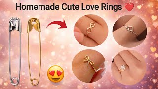 DIY Homemade cute love rings 🥰😍/how to make rings at home/best ring ever!