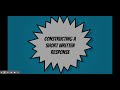 Constructing a Short Written Response Quiz