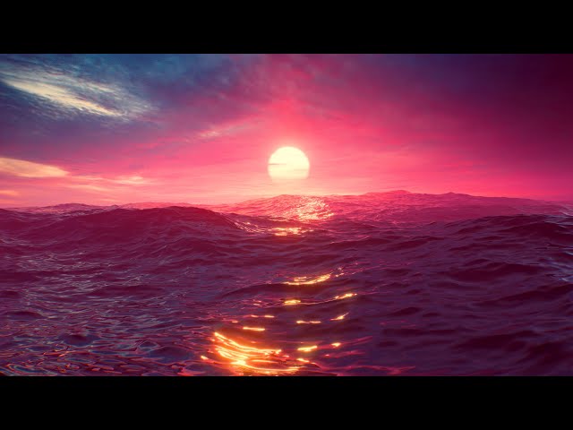 Calming Ocean Sunset Ambience - 12 Hours - 4K Ultra HD class=