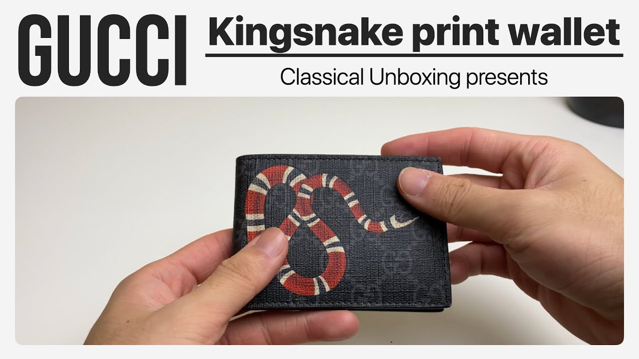 GUCCI Kingsnake print GG Supreme wallet unboxing 