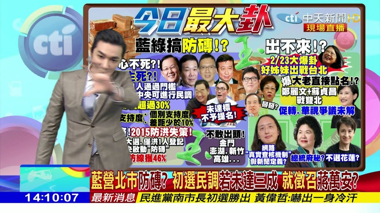 2018.03.08大政治大爆卦完整版　藍營北市防磚？　初選民調若未達三成　就徵召蔣萬安？ 時事大家談