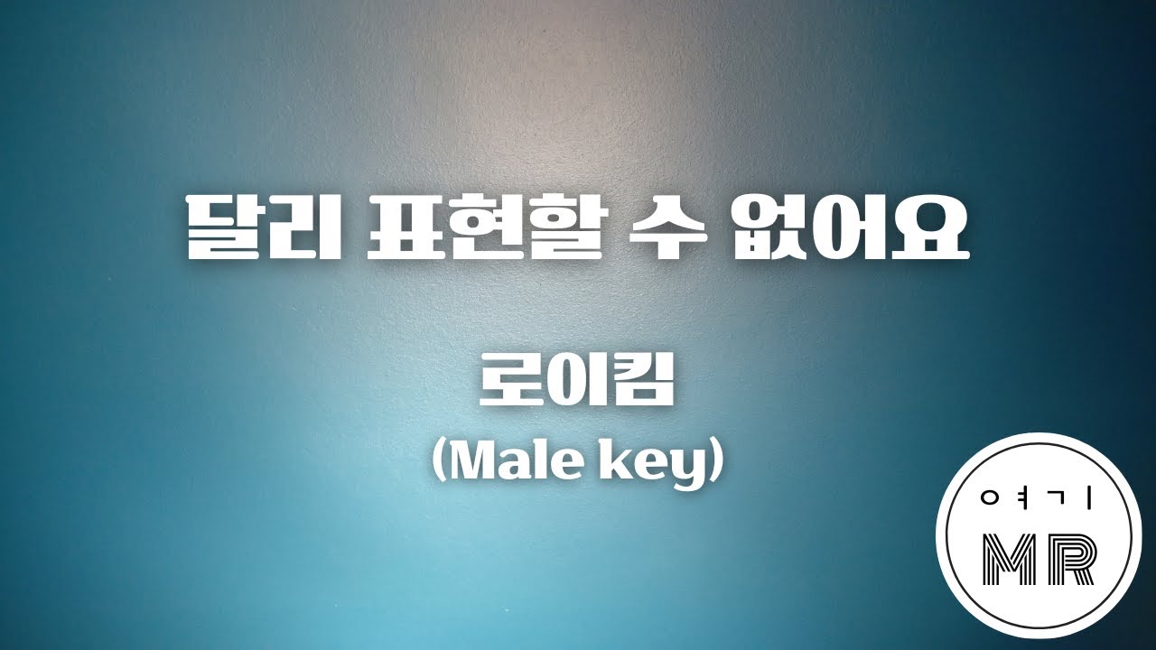 달리 표현할 수 없어요 - 로이킴 (남자키C/-1) 여기MR / KPOP / Karaoke / Music / 노래방