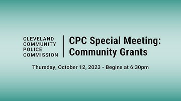 CPC Special Meeting: Community Grants