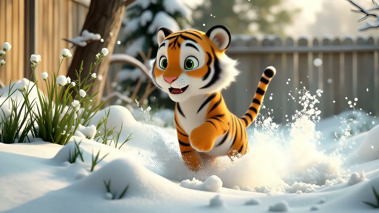 ❄️Tiny Tiger in the Snow | A Fun Winter Animal Song for Kids 🐯