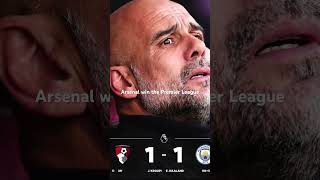 Manchester city draw against Bournemouth securing Arsenal the Premier League trophy