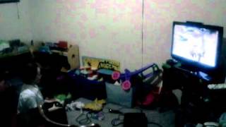 Shaw playing Portal 2.