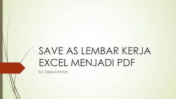 Save As Excel jadi PDF