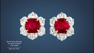 Burma Ruby Earrings by Oscar Heyman (4.02 Carats) | M.S. Rau