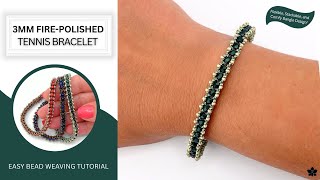 3mm Fire-Polished Beaded Tennis Bracelet Tutorial