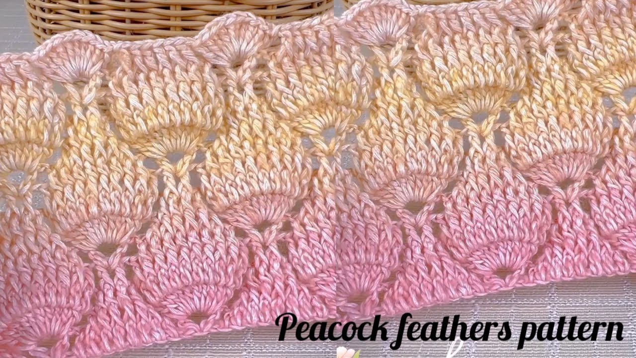 Crochet Peacock Feathers Pattern Tutorial ! Step by step 