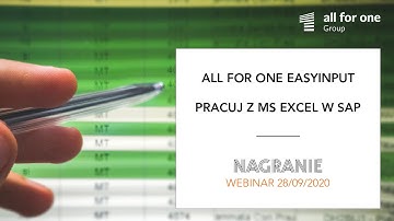 All for One EasyInput - pracuj z MS Excel w SAP