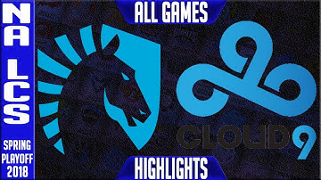 TL vs C9 Playoffs Highlights ALL GAMES | NA LCS Quarterfinal Spring 2018 | Team Liquid  vs Cloud 9