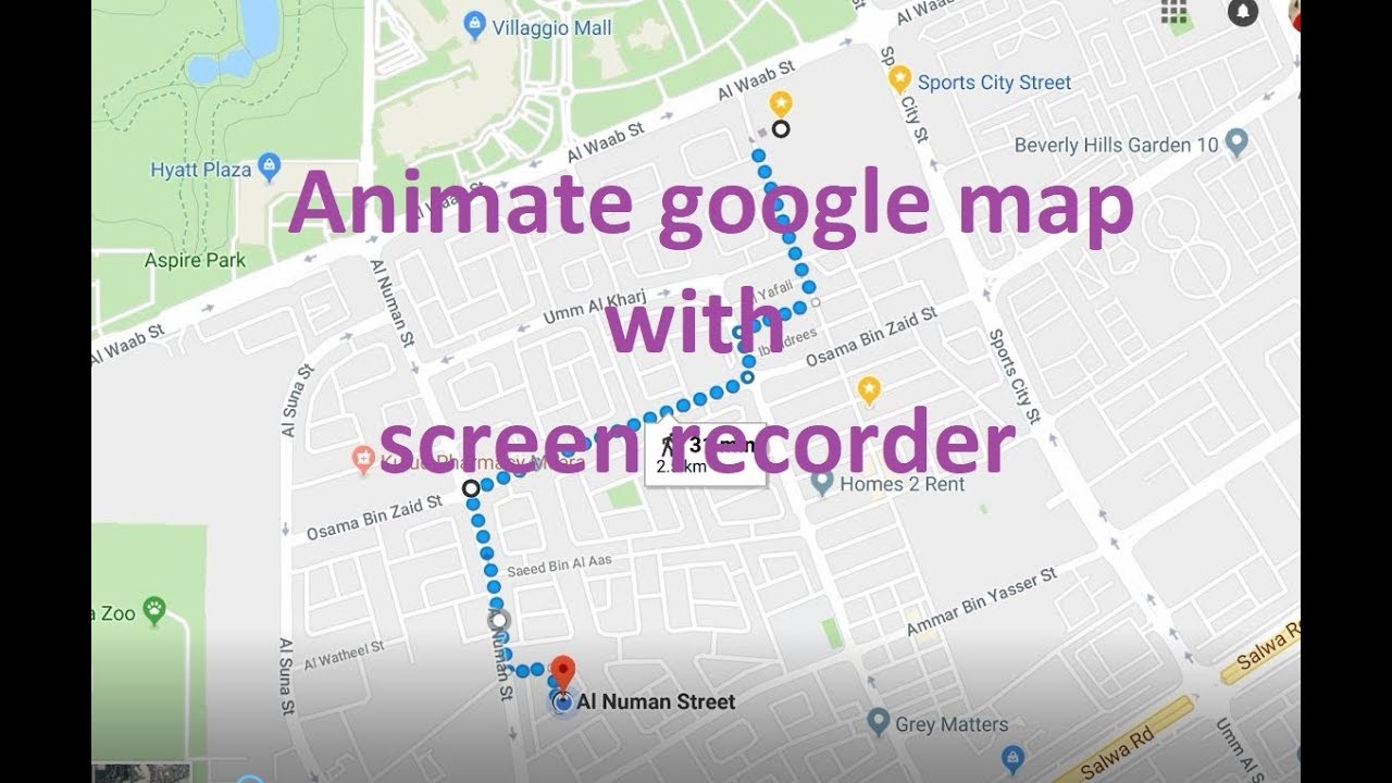 google map travel animation