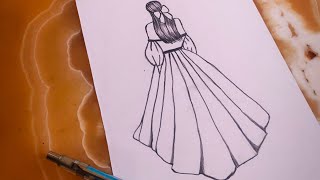 Easy drawing||تعليم رسم بنت كيوت خطوه بخطوه||رسم سهل|رسم بسيط