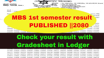 MBS 1st Semester Result Published (first ) semester. With ledger Marksheet ( Gradesheet )