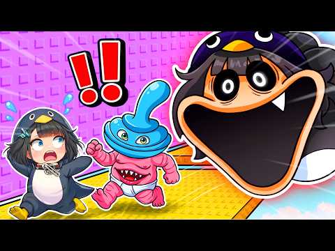 Binky Drinky & Gugu Gaga Penguin ESCAPE GUGUGAGA PENGUIN WORM TOWER in Roblox!