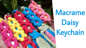Cute Macrame Daisy Keychain Charm step by step @TheCraftPot