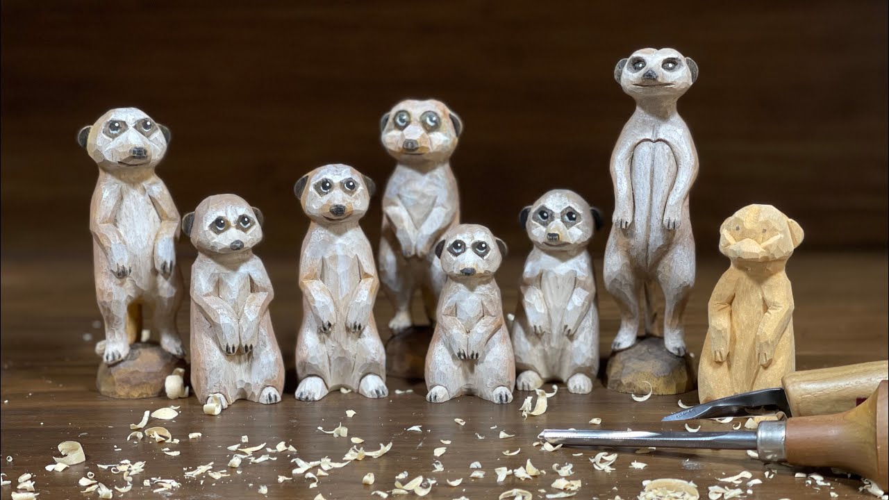 미어켓 목각인형 조각하기 Carve a little Meerkat