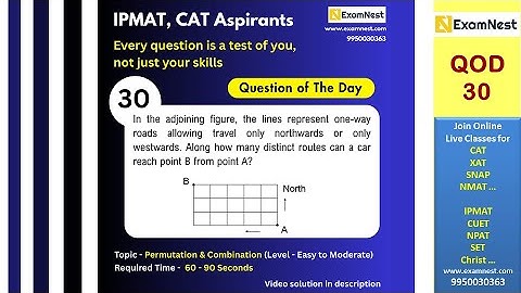 Question of the Day - 30 | Permutation & C0mbination | Easy to Moderate | CAT | IPMAT | NMAT