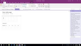OneNote 2016: Insert tables two ways