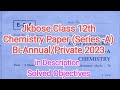 Chemistry Paper Class 12th Jkbose Private Bi-Annual Exam 2023 Jammu and Kashmir and Ladakh #jkbose