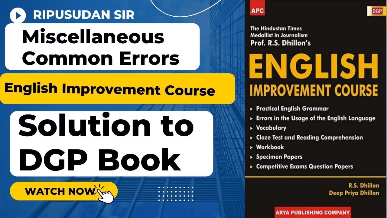Miscellaneous Common Errors | DGP English Book Exercise III (01-25) DGP ...