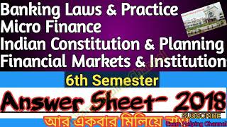 6th Semester Answer Sheet 2018  Indian Constitution & Planning, Banking Laws & Practice, MF, FMI screenshot 5