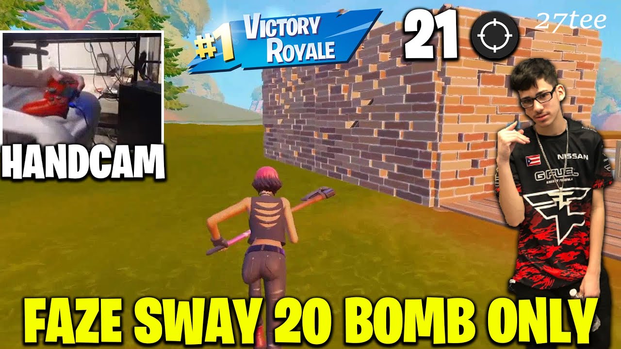 FaZe Sway Plays With HANDCAM & Shows His INSANE Skills On Controller By Dropping 20 BOMBS (Fortnite)
