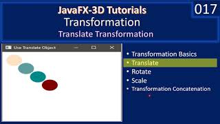 Transformation | Translate Shapes | JavaFx 3D Tutorials #17