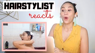 HAIRSTYLIST REACTS TO PINAY YOUTUBER'S HAIR CARE ROUTINE | EPISODE 1 - REI GERMAR | Lolly Isabel