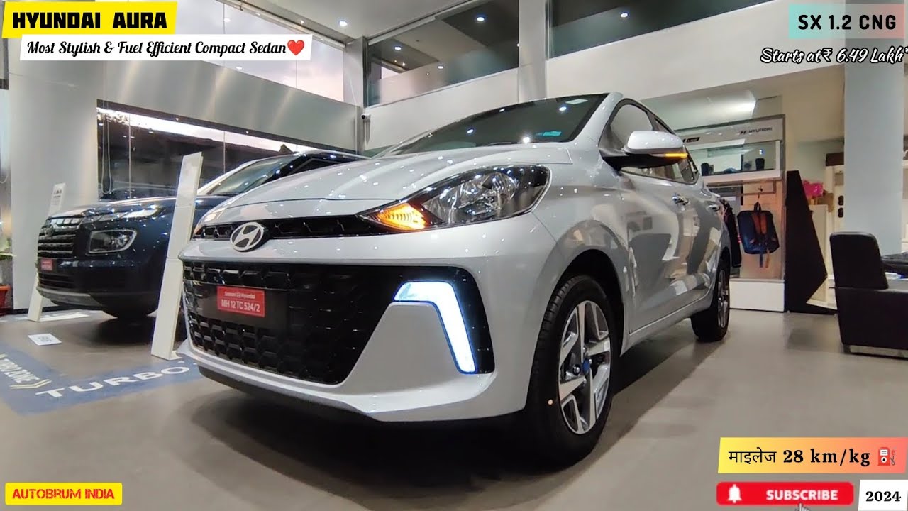 2024 All New Hyundai Aura 😍 SX 1.2 CNG: माइलेज 28 km/kg ⛽ Performance, Features & More | Review💫