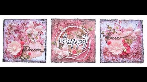 Mixed media Canvas trio for Flying Unicorn