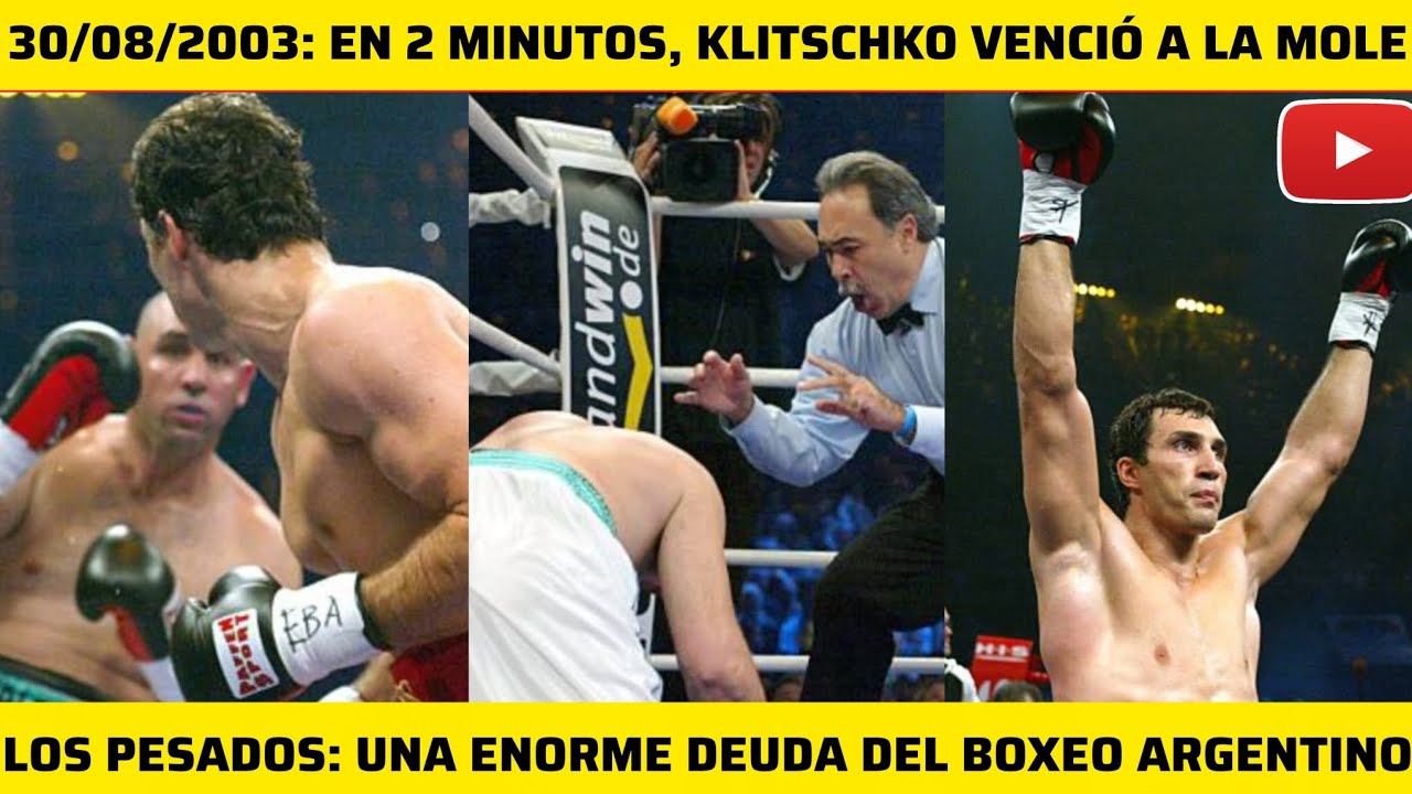🥊🥊🧨🧨🇺🇦🇦🇷 30 DE AGOSTO DE 2003: EN 2 MINUTOS, KLITSCHKO VENCIÓ A LA "MOLE" MOLI. 