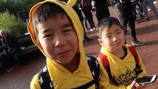CUTE JAPANESE PIKACHU KIDS PLAYING POKEMON GO!