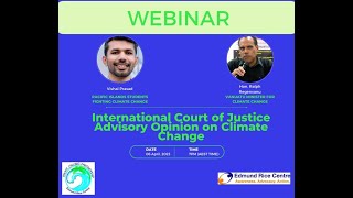 Webinar: International Court of Justice Advisory Opinion on Climate Change